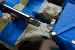 A kiválasztott csavarhúzó, kicsit leköszörülve méretre